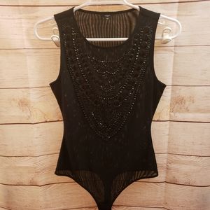 Guess brand size S. Black jeweled bodysuit.